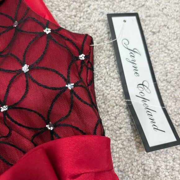 NWT Jayne Copeland Red Special Occasion Girls Formal Dress Holiday Party Size 10 - Picture 7 of 12